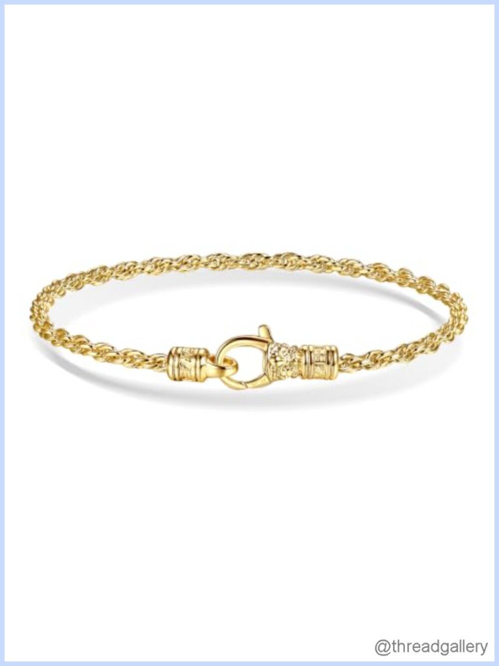 3mm 14K Gold Filled Twisted Rope Chain Bracelet Unisex